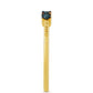 Inel din Argint 925 Placat cu Aur ( 1.28 grame ) cu Diamant Albastru 0.2 Carate