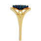 Inel din Argint 925 Placat cu Aur ( 2.96 grame ) cu Diamant Albastru 0.06 Carate