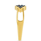 Inel din Argint 925 Placat cu Aur ( 2.64 grame ) cu Diamant Albastru 0.24 Carate