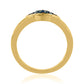 Inel din Argint 925 Placat cu Aur ( 2.64 grame ) cu Diamant Albastru 0.24 Carate