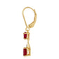 Cercei din Argint 925 Placat cu Aur ( 1.86 grame ) cu Rubin Thailandez și Topaz Alb 1.99 Carate