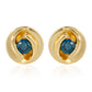 Cercei din Argint 925 Placat cu Aur ( 0.78 grame ) cu Diamant Albastru 0.07 Carate
