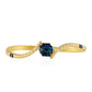 Inel din Argint 925 Placat cu Aur ( 1.15 grame ) cu Diamant Albastru 0.09 Carate