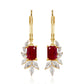 Cercei din Argint 925 Placat cu Aur ( 2.31 grame ) cu Rubin Thailandez și Topaz Alb 2.74 Carate