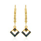 Cercei din Argint 925 Placat cu Aur ( 1.4 grame ) cu Diamant Albastru 0.16 Carate