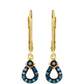 Cercei din Argint 925 Placat cu Aur ( 1.58 grame ) cu Diamant Albastru 0.17 Carate