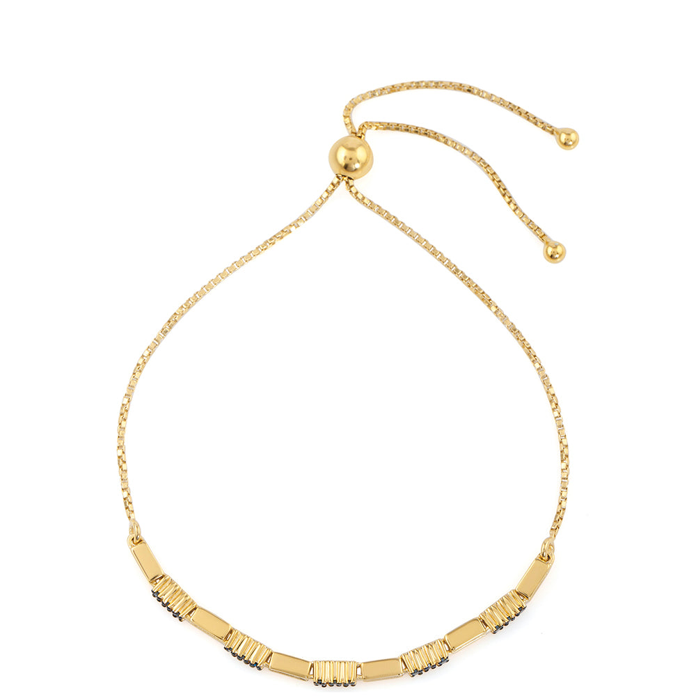 Brățară din Argint 925 Placat cu Aur ( 4.32 grame ) cu Diamant Albastru 0.2 Carate 2 