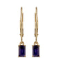 Cercei din Aur de 9K ( 0.93 grame ) cu Safir Thailandez 1.05 Carate