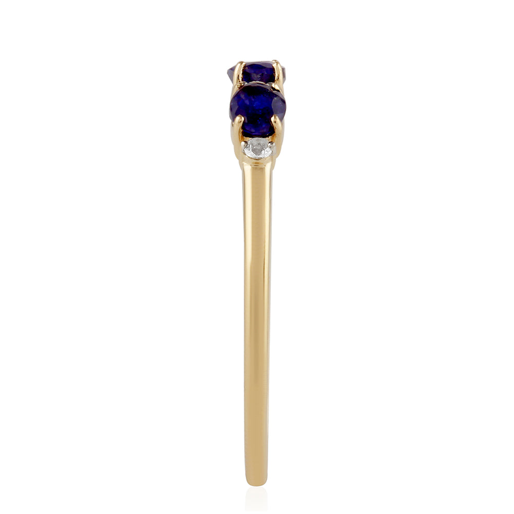 Inel din Aur de 9K ( 1.22 grame ) cu Safir Thailandez și Topaz Alb 0.8 Carate