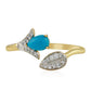 Inel din Argint 925 Placat cu Aur ( 1.66 grame ) cu Turcoaz ”Frumoasa Adormită” și Topaz Alb 0.59 Carate
