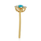 Inel din Argint 925 Placat cu Aur ( 1.87 grame ) cu Turcoaz ”Frumoasa Adormită” și Topaz Alb 0.51 Carate