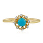 Inel din Argint 925 Placat cu Aur ( 1.87 grame ) cu Turcoaz ”Frumoasa Adormită” și Topaz Alb 0.51 Carate