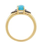 Inel din Argint 925 Placat cu Aur ( 2.45 grame ) cu Turcoaz ”Frumoasa Adormită” și Topaz Alb 1.14 Carate