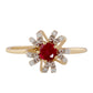 Inel din Aur de 9K ( 1.3 grame ) cu Rubin Malagasy și Zircon Alb 0.49 Carate