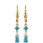 Cercei din Argint 925 Placat cu Aur ( 1.62 grame ) cu Turcoaz ”Frumoasa Adormită” și Topaz Alb 0.72 Carate
