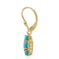 Cercei din Argint 925 Placat cu Aur ( 2.76 grame ) cu Turcoaz ”Frumoasa Adormită” și Topaz Alb 1.03 Carate