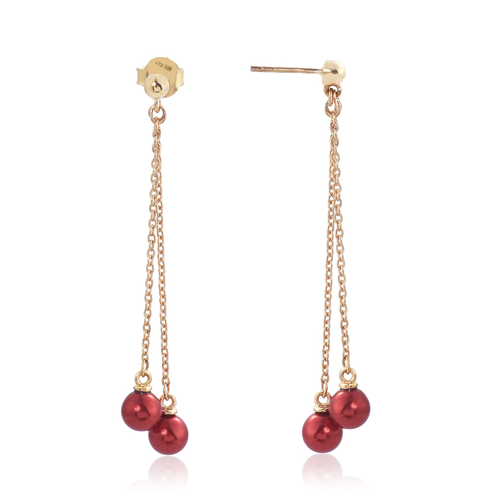 Cercei din argint placat cu aur