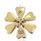 Broşă din Argint 925 Placat cu Aur ( 3.89 grame ) cu Perlă de apă dulce roșie și Topaz Alb 3.87 Carate
