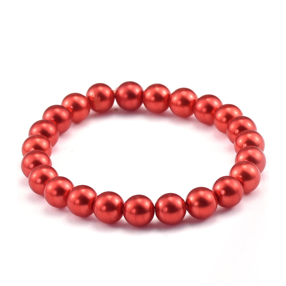 Set din Argint 925 Placat cu Aur ( 1.81 grame ) cu Perlă de apă dulce roșie 314.2 Carate ( Colier+Cercei+Brățară )