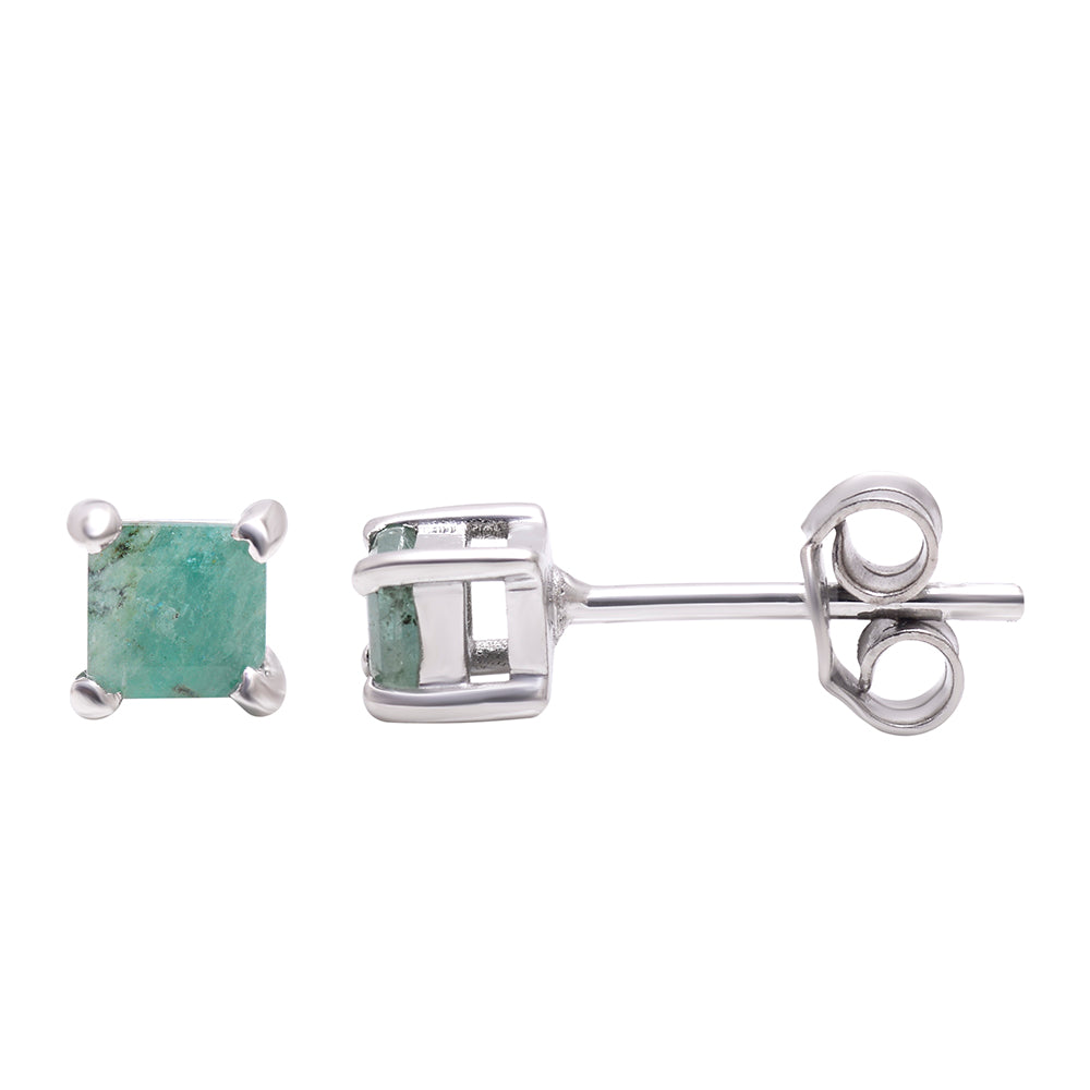 Cercei din Argint 925 ( 0.96 grame ) cu Smarald Brazilian 0.5 Carate 5 