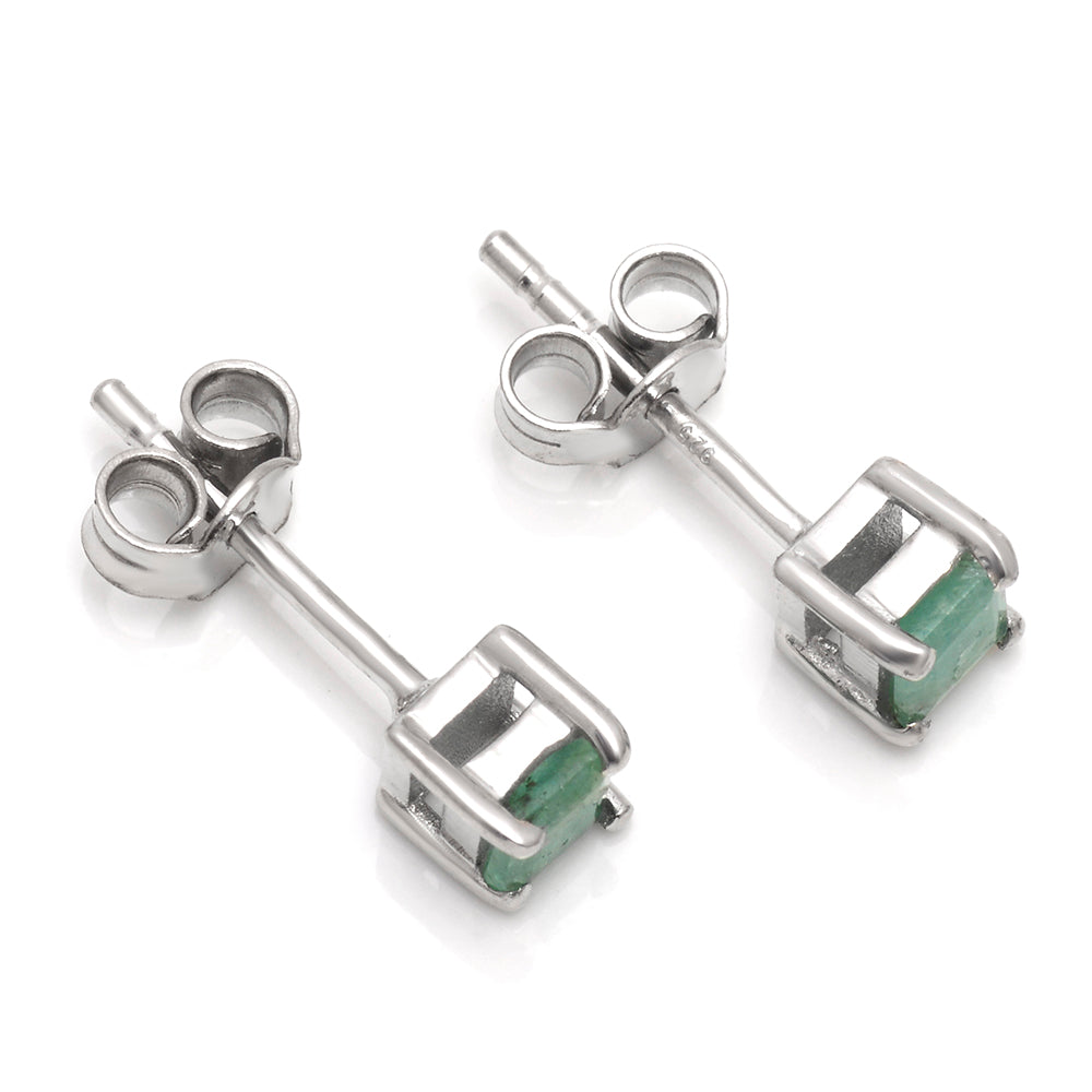 Cercei din Argint 925 ( 0.96 grame ) cu Smarald Brazilian 0.5 Carate