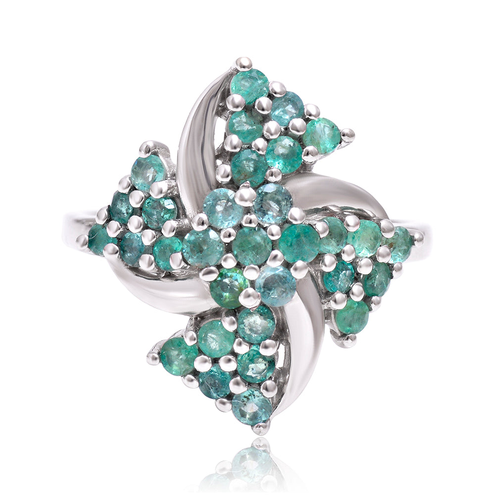 Inel din Argint 925 ( 4.11 grame ) cu Smarald Brazilian 0.83 Carate