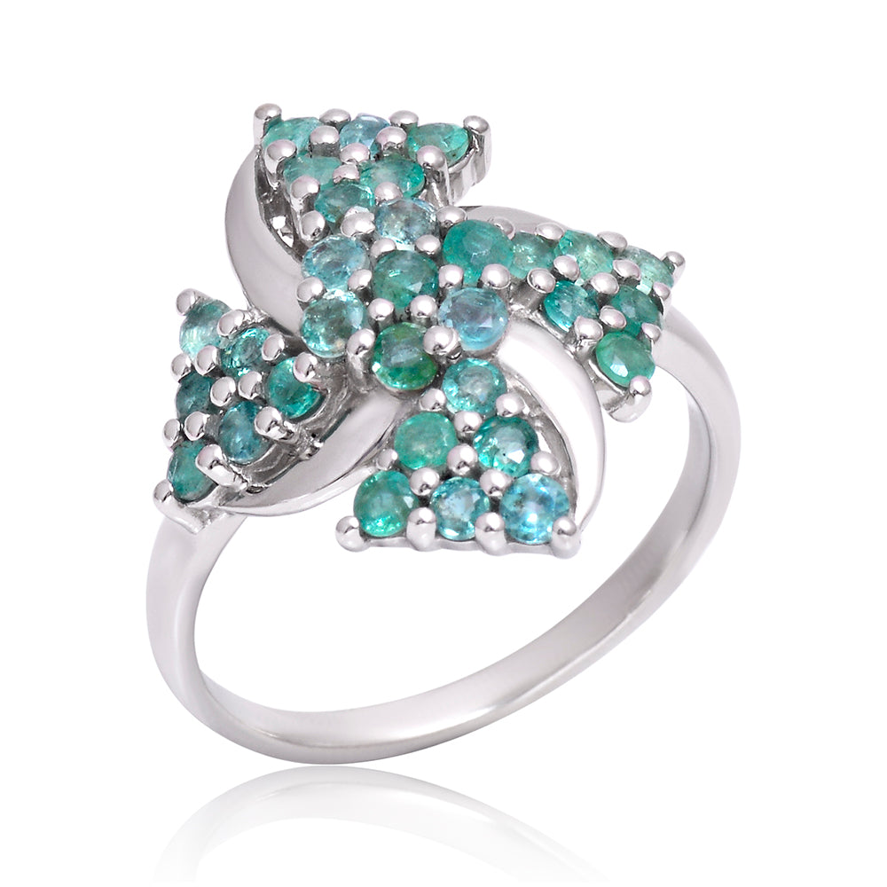 Inel din Argint 925 ( 4.11 grame ) cu Smarald Brazilian 0.83 Carate 2 