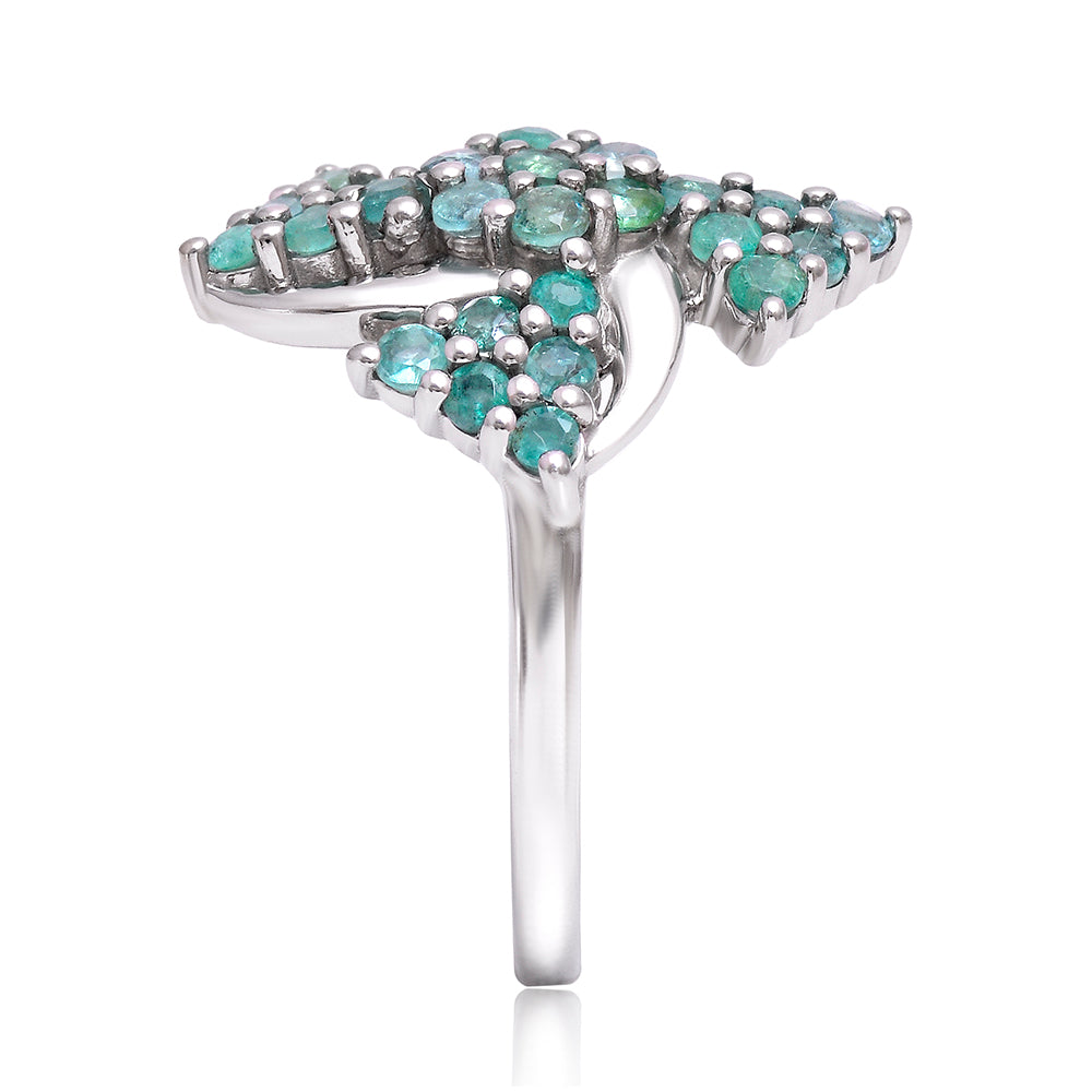 Inel din Argint 925 ( 4.11 grame ) cu Smarald Brazilian 0.83 Carate 4 