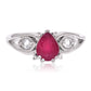 Inel din Argint 925 ( 3 grame ) cu Rubin Malagasy și Topaz Alb 1.33 Carate