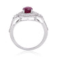 Inel din Argint 925 ( 3.44 grame ) cu Rubin Malagasy și Topaz Alb 2.52 Carate