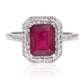 Inel din Argint 925 ( 2.88 grame ) cu Rubin Malagasy și Topaz Alb 3.75 Carate