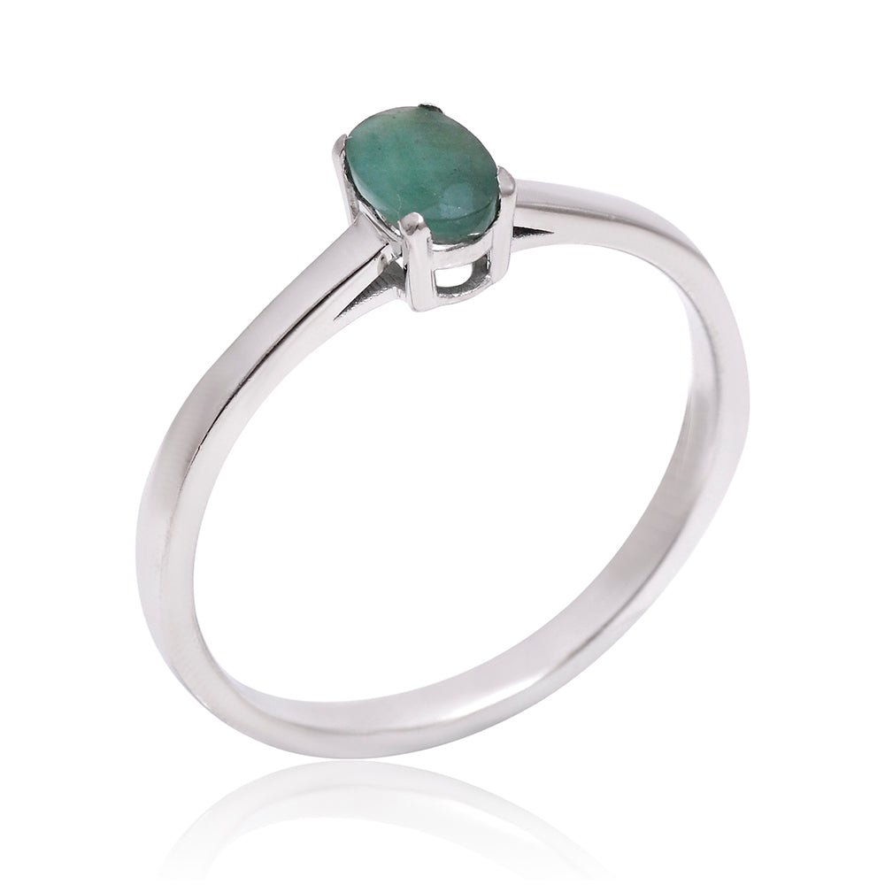 Inel din Argint 925 ( 1.73 grame ) cu Smarald Brazilian 0.44 Carate