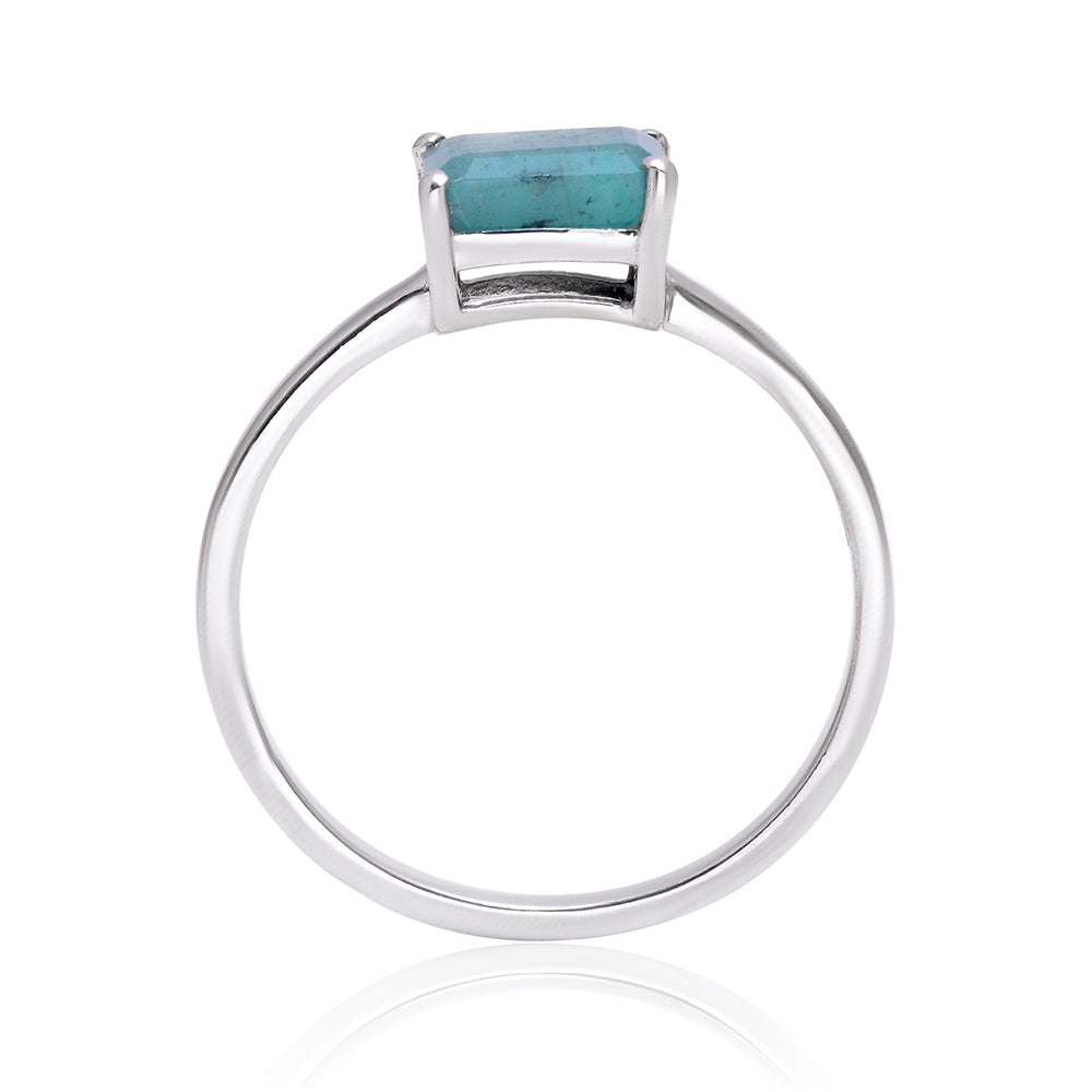 Inel din Argint 925 ( 1.7 grame ) cu Smarald Brazilian 1 Carate 2 