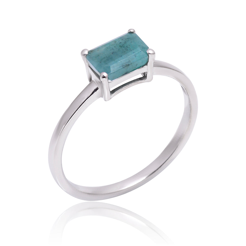 Inel din Argint 925 ( 1.7 grame ) cu Smarald Brazilian 1 Carate