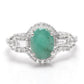 Inel din Argint 925 ( 3.04 grame ) cu Smarald Brazilian și Topaz Alb 2.06 Carate