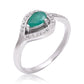 Inel din Argint 925 ( 3.28 grame ) cu Smarald Brazilian și Topaz Alb 0.7 Carate