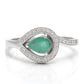 Inel din Argint 925 ( 3.28 grame ) cu Smarald Brazilian și Topaz Alb 0.7 Carate