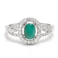 Inel din Argint 925 ( 3.17 grame ) cu Smarald Brazilian și Topaz Alb 0.94 Carate