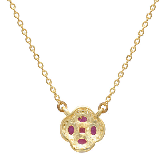 Colier din Argint 925 Placat cu Aur ( 3.77 grame ) cu Rubin Malagasy 1.25 Carate