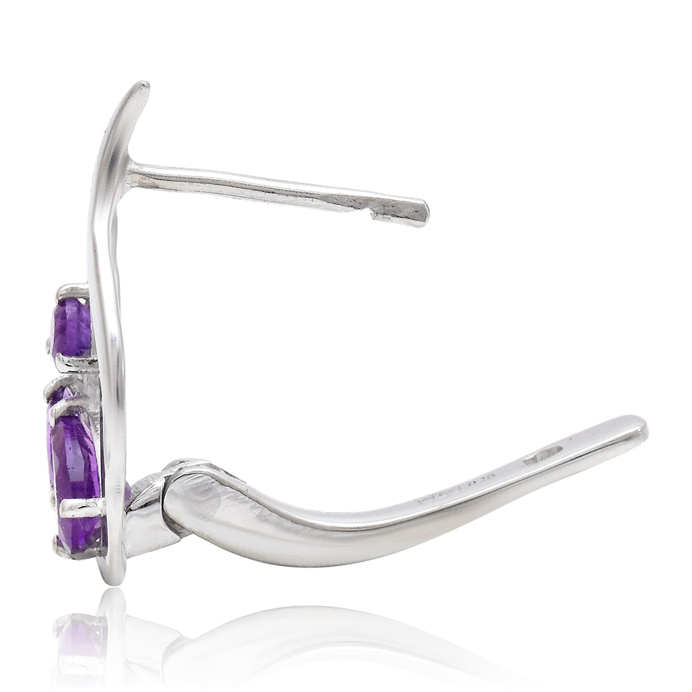 Cercei din Argint 925 Placat cu Aur ( 3.77 grame ) cu Ametist Marocan 0.65 Carate