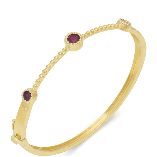 Brățară din Argint 925 Placat cu Aur ( 9.52 grame ) cu Rubin Malagasy 2 Carate