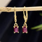 Cercei din Argint 925 Placat cu Aur ( 1.6 grame ) cu Rubin Malagasy 1.11 Carate