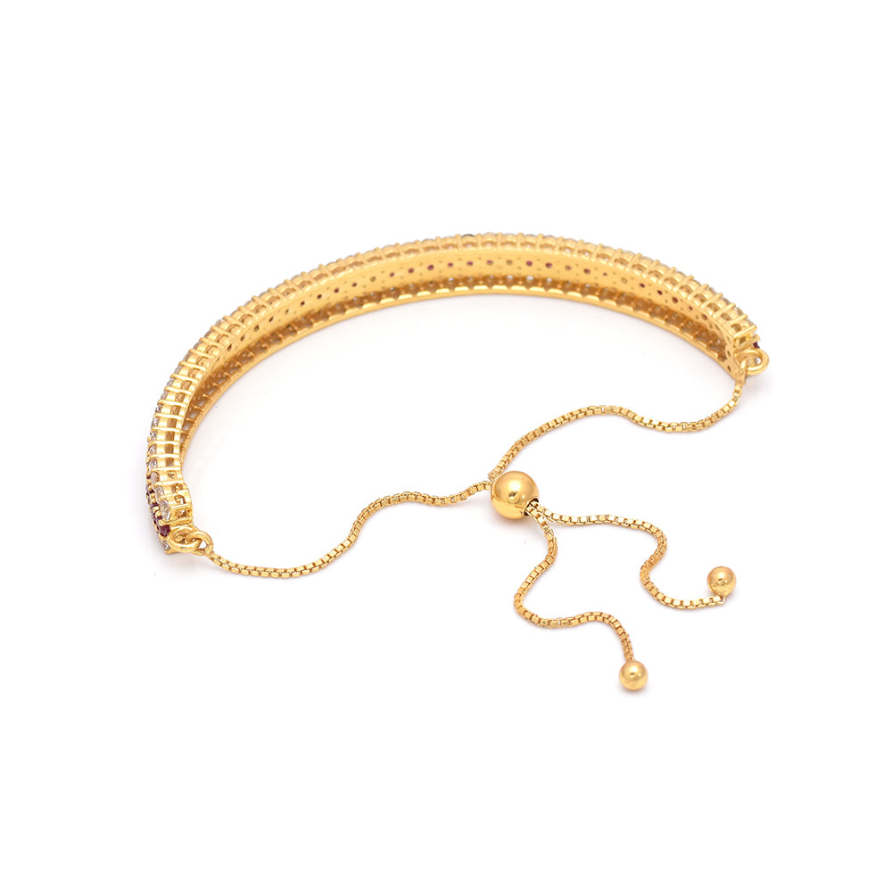 Brățară din Argint 925 Placat cu Aur ( 8.34 grame ) cu Rubin Malagasy și Topaz Alb 3 Carate