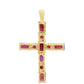 Cruce Pandantiv din Argint 925 Placat cu Aur ( 1.89 grame ) cu Rubin Malagasy 2.7 Carate