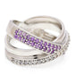 Inel din Argint 925 ( 8.38 grame ) cu Ametist Marocan și Topaz Alb 0.75 Carate