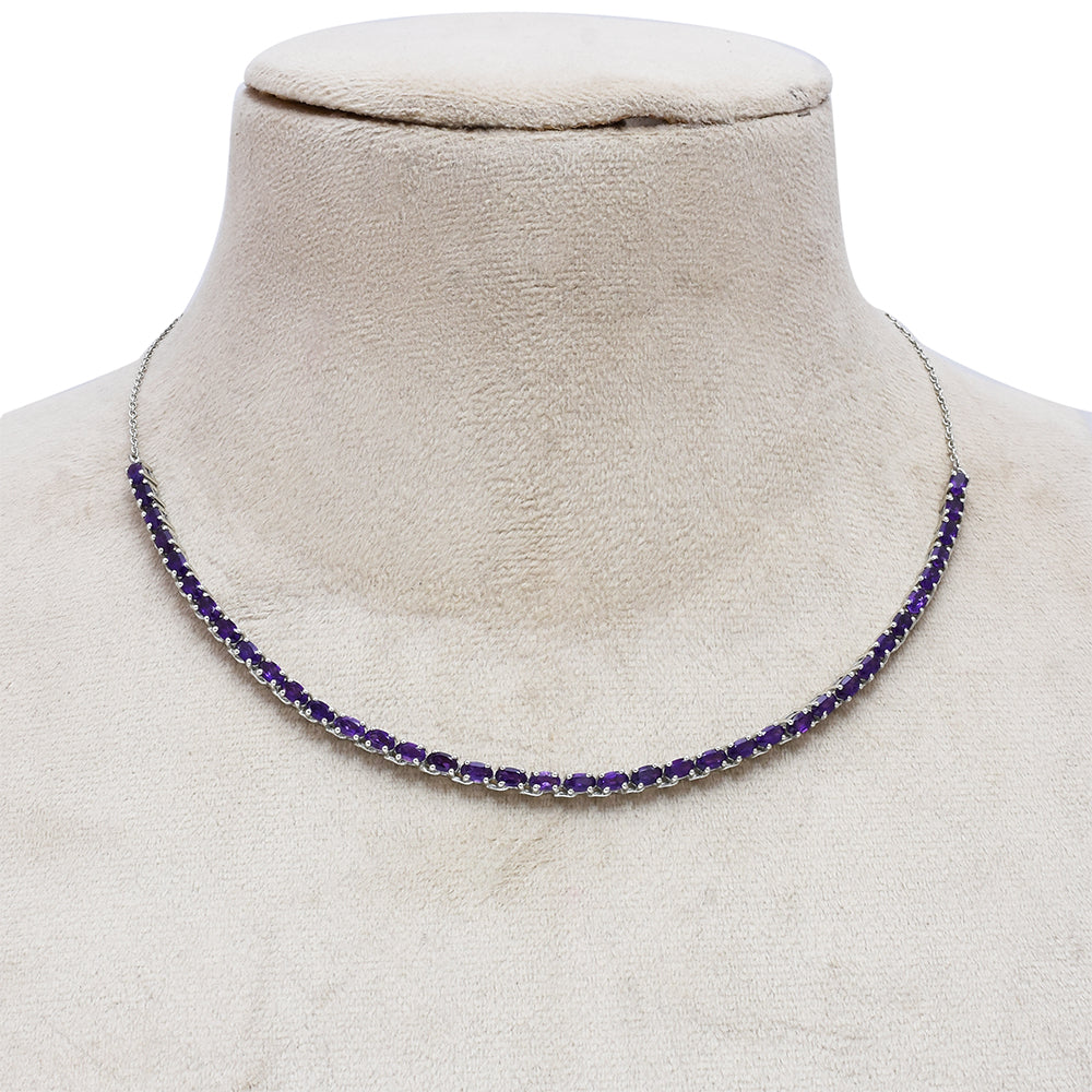 Colier din Argint 925 ( 12.33 grame ) cu Ametist Marocan 8.03 Carate 2 