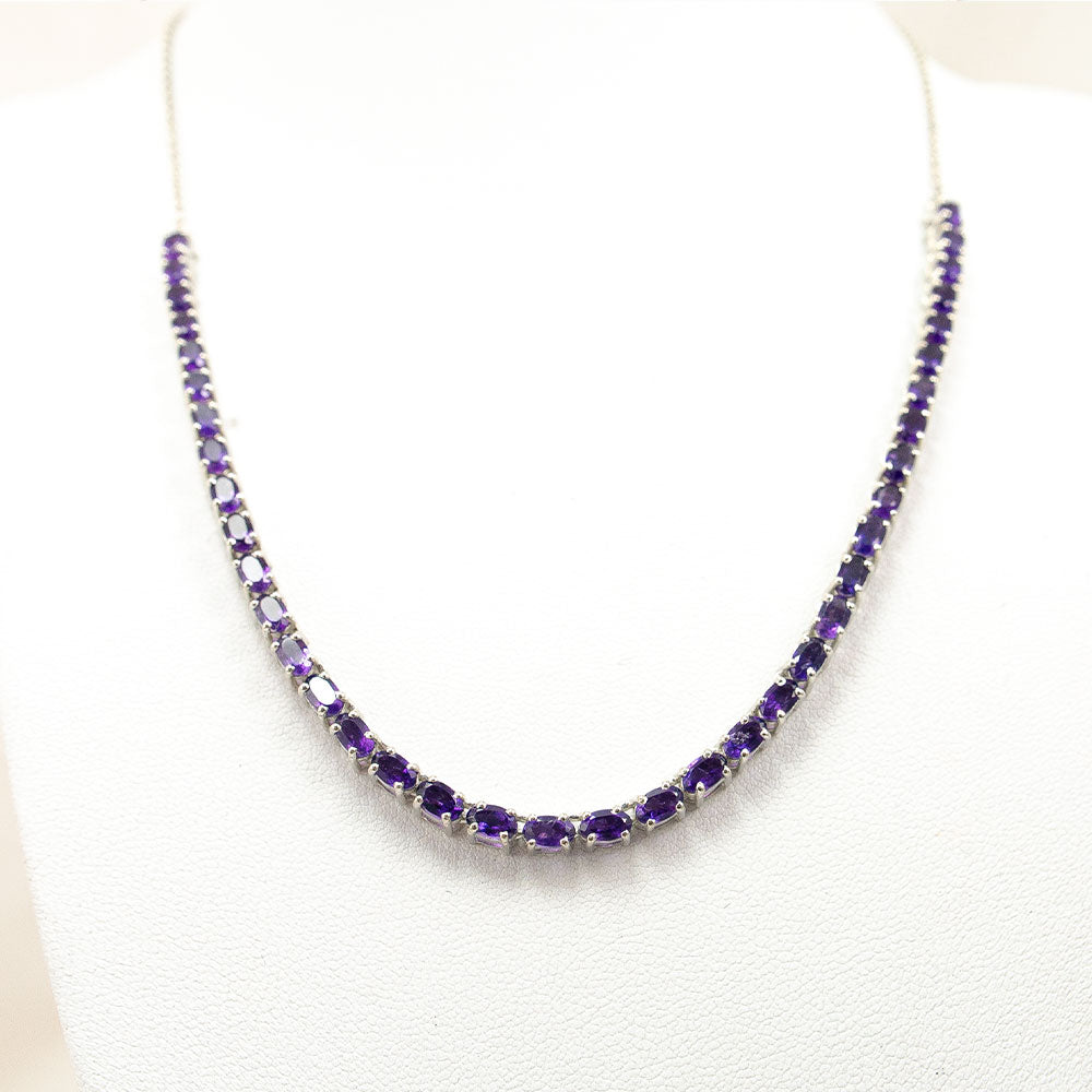 Colier din Argint 925 ( 12.33 grame ) cu Ametist Marocan 8.03 Carate 1 