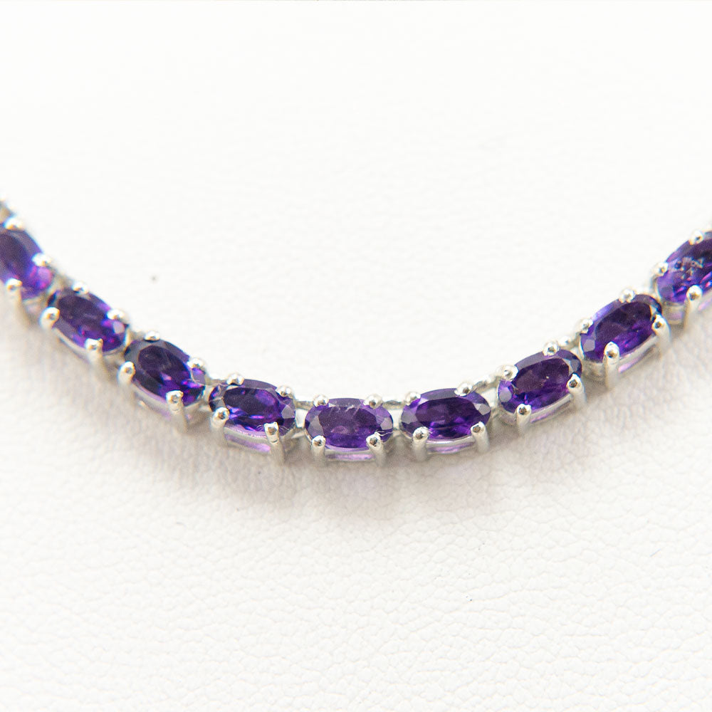 Colier din Argint 925 ( 12.33 grame ) cu Ametist Marocan 8.03 Carate 4 