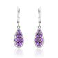 Cercei din Argint 925 ( 2.38 grame ) cu Ametist Marocan și Topaz Alb 0.9 Carate