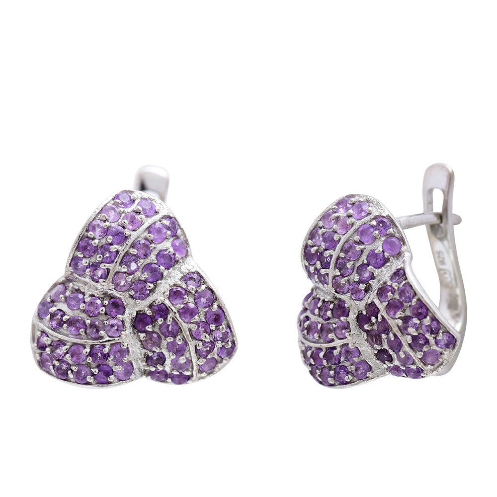 Cercei din Argint 925 ( 6.51 grame ) cu Ametist Marocan 3.4 Carate 6 